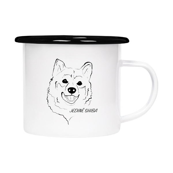 Plecháček - smaltový lem s potiskem Jedině Shiba!