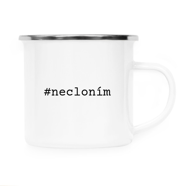 Plecháček - nerezový lem s potiskem Necloním bílý plecháč