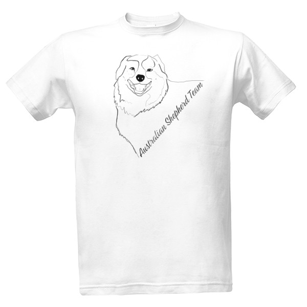Tričko s potiskem Tým Australský ovčák - pánské